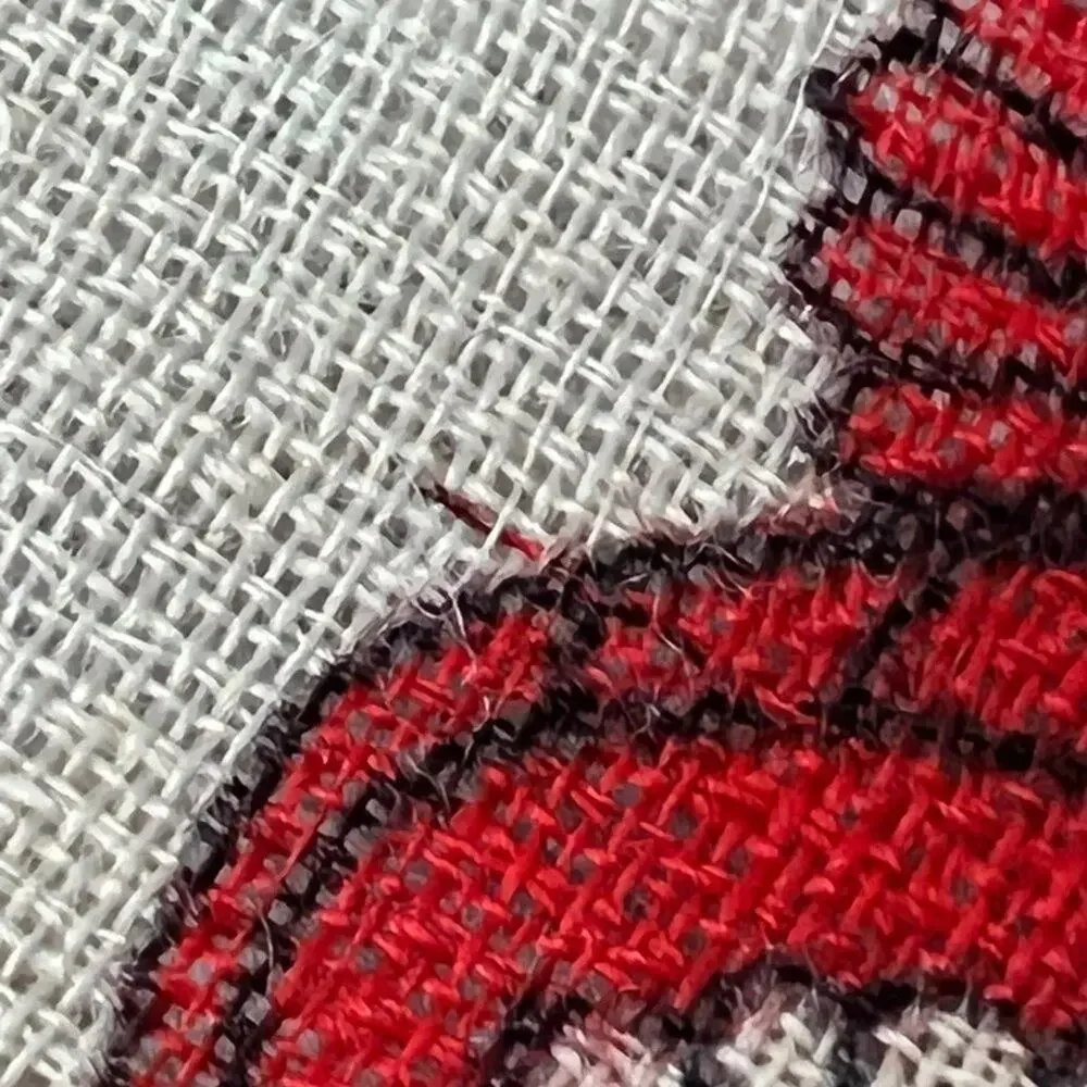 Vintage Square Wool Scarf Red Cream Vase Bottle Print 30
